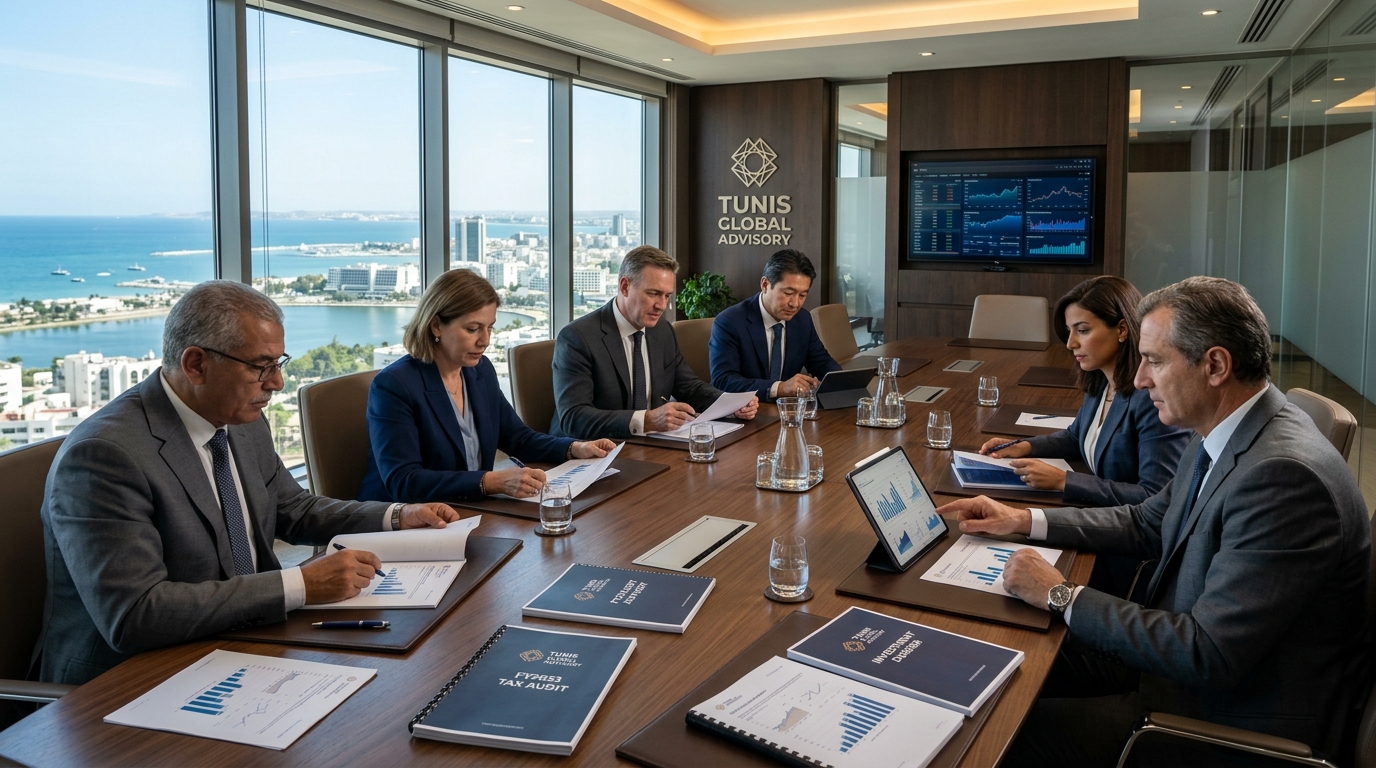 ABS Audit and Allinial Global Partners in Executive Advisory Boardroom in Tunis